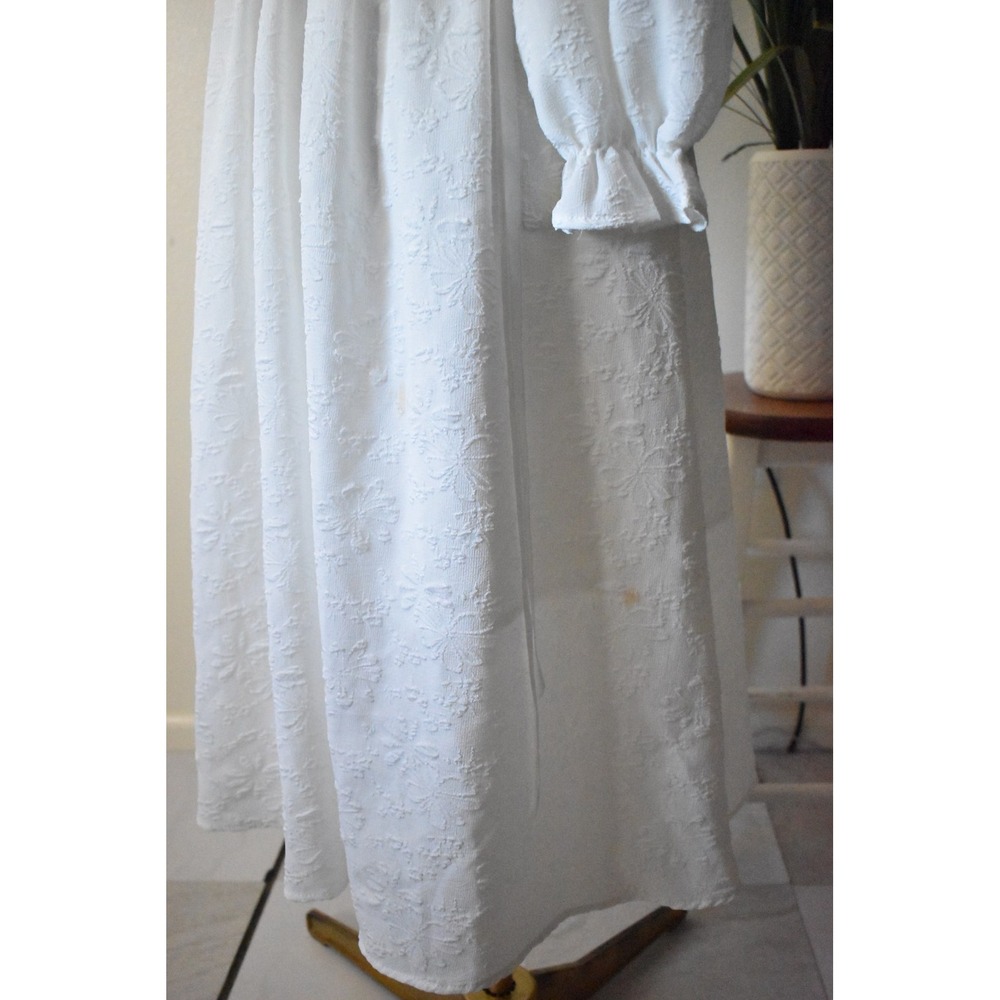 Qing Man Midi Dress Women Medium White Vintage Style Lace Up Corset cosplay - Picture 6 of 11